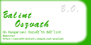 balint oszvath business card